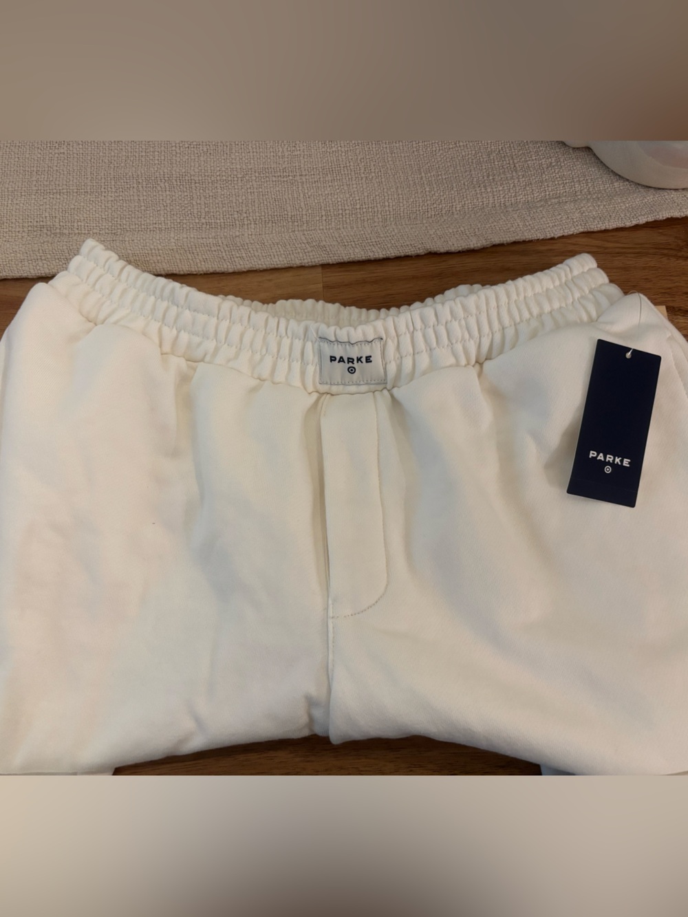 PARKE x Target High-Rise Boxer Sweatpants - Cream S